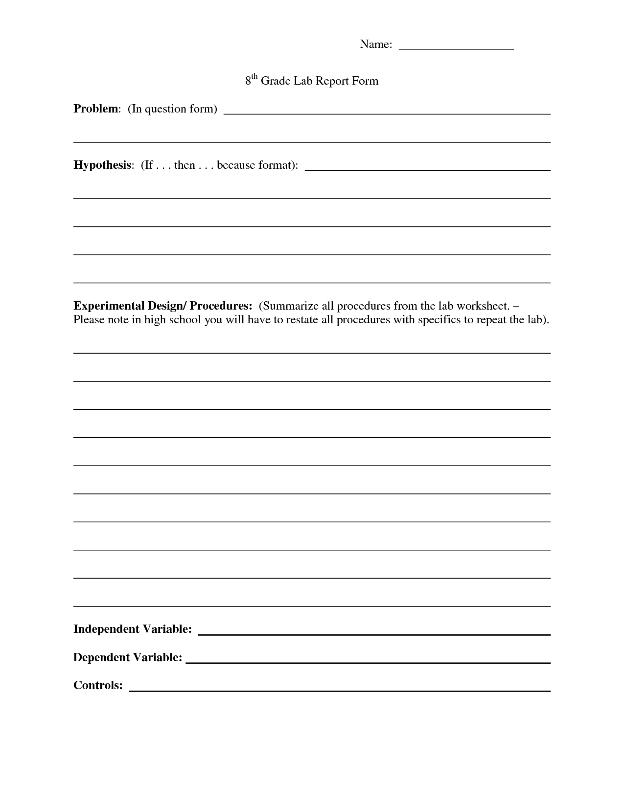 15 Best Images Of High School Book Report Worksheet 8th Grade Science 