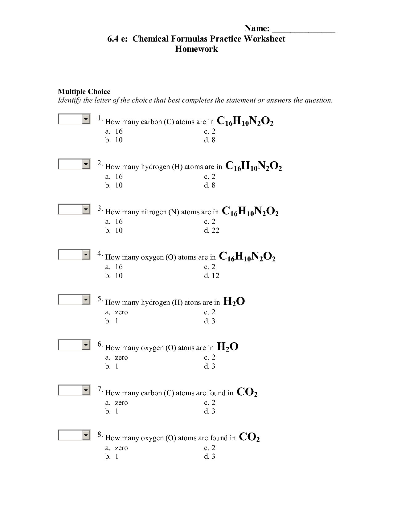 17 Best Images Of Chemical Formula Worksheet Answers Balancing Chemical 