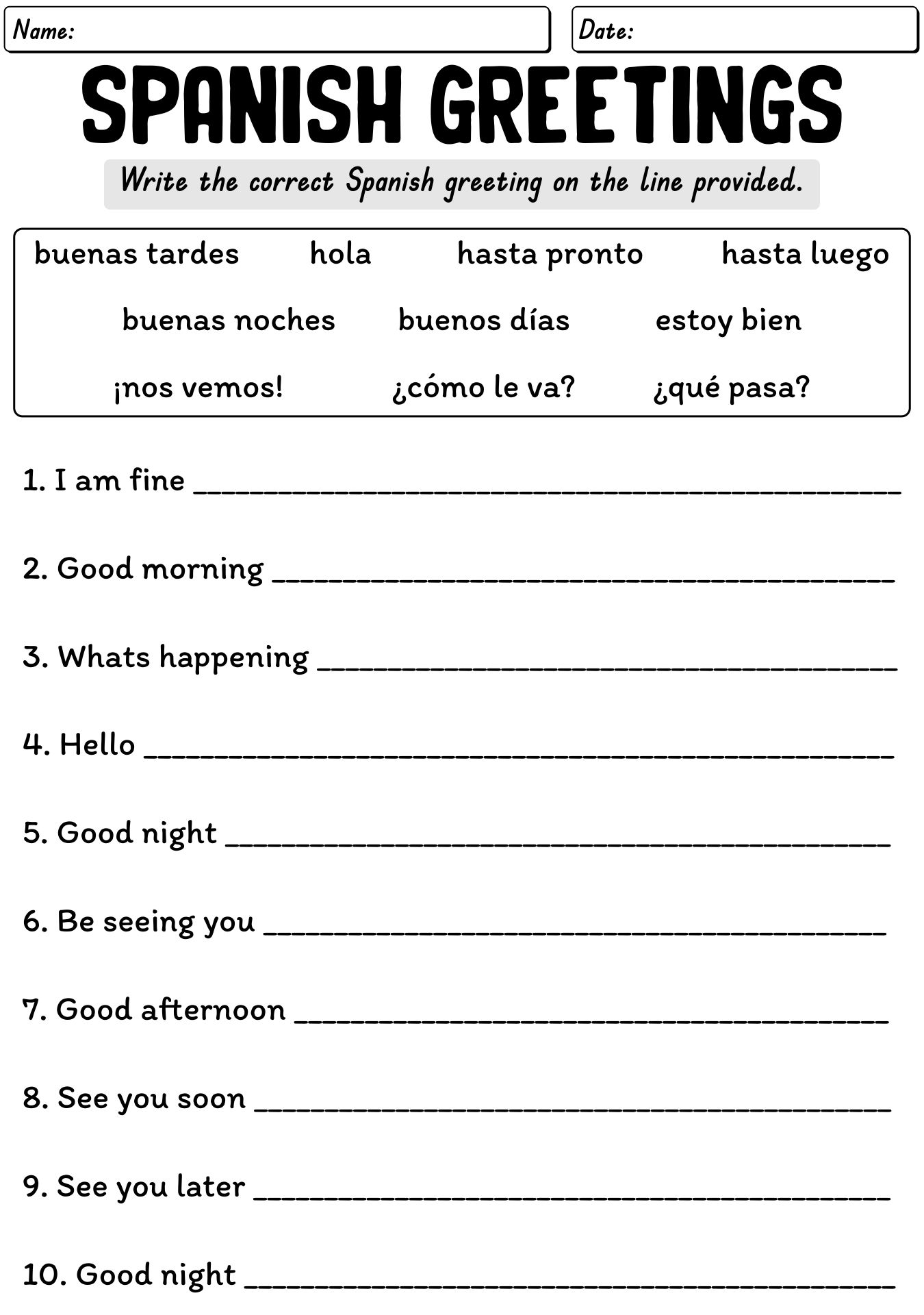 14 Best Images Of Basic Spanish Conversation Worksheets Spanish Beginner Worksheets Spanish