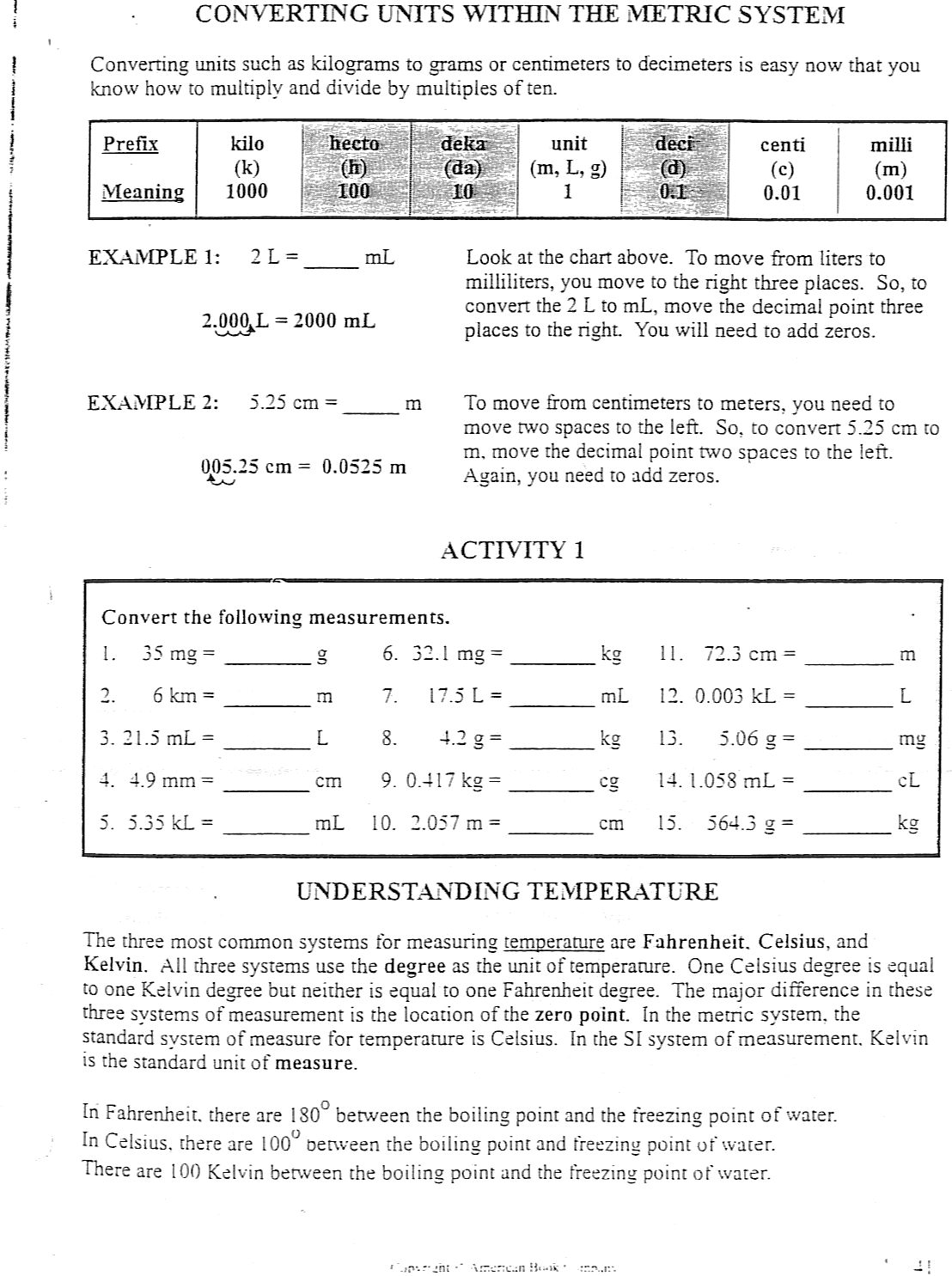 16 Best Images Of Physical Science Worksheets High School Converting 