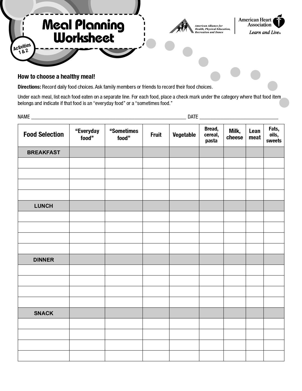 16 Best Images Of Nutrition Meal Plan Worksheet Food Elimination Diet 