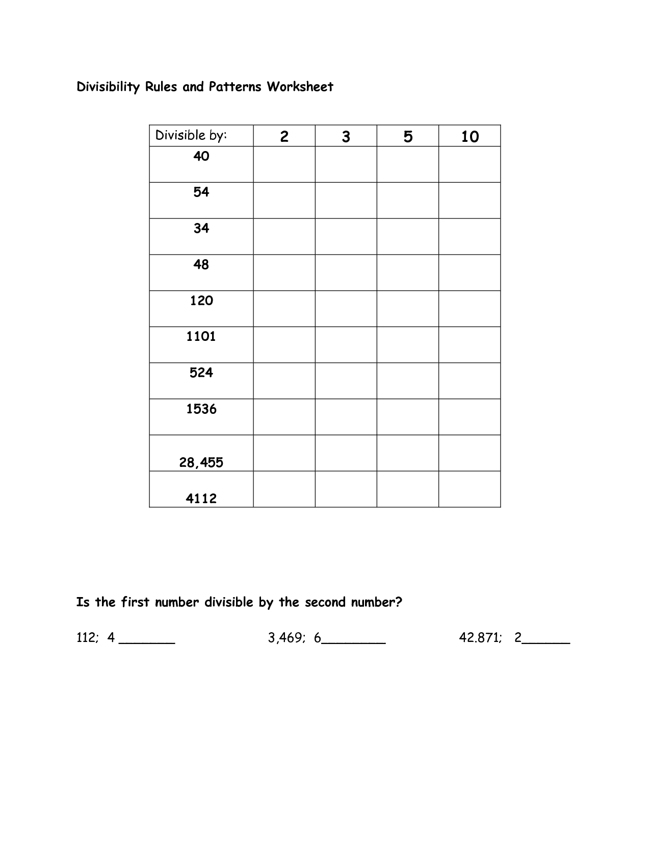 15 Best Images of Who Rules Worksheet - Divisibility Rules Worksheet