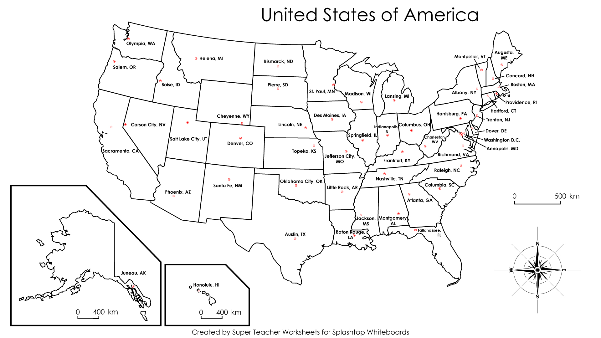 7 Best Images Of State Map Practice Worksheets USA Map With States 