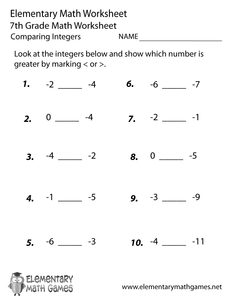 14 Best Images Of 7th 8th Grade Math Worksheets 7th Grade Math Worksheets Integers 7th Grade