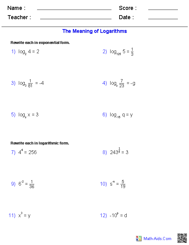 Properties Of Exponents Worksheet Answers