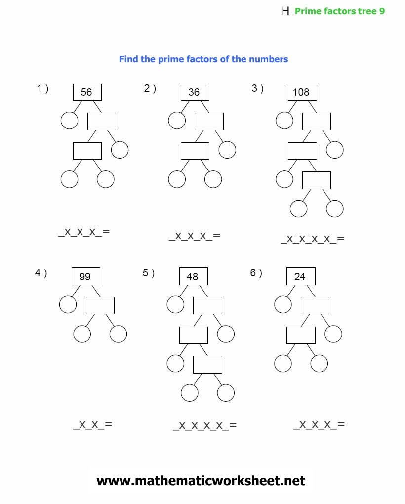 17 Best Images Of Prime Factor Tree Worksheets Free Factor Tree 