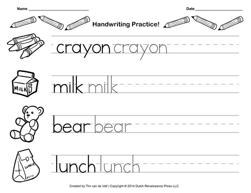 12 Best Images of Kindergarten Paper Handwriting Worksheets - Free