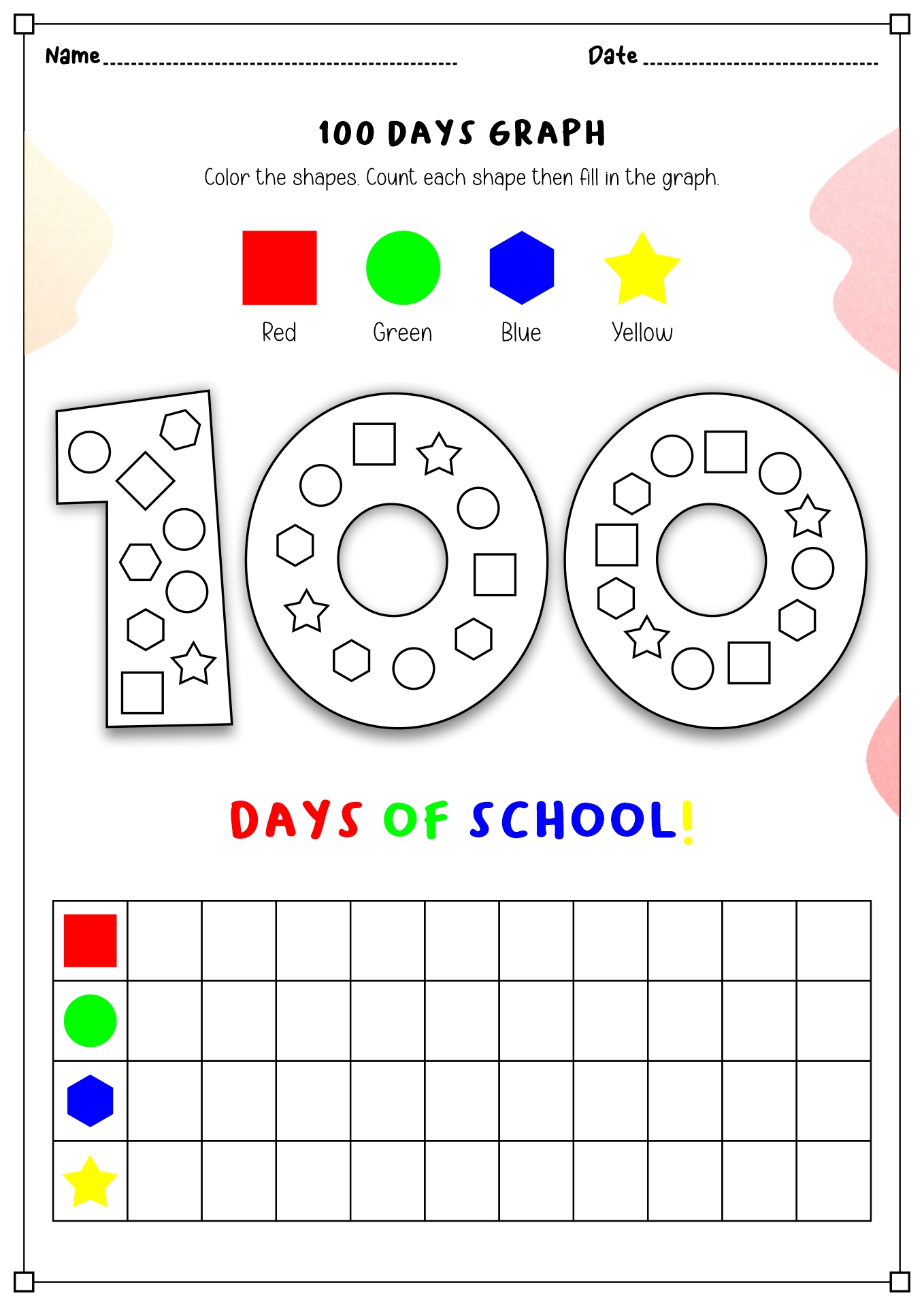 14 Best Images Of 100 Day Worksheets 100th Day Of School Printables 