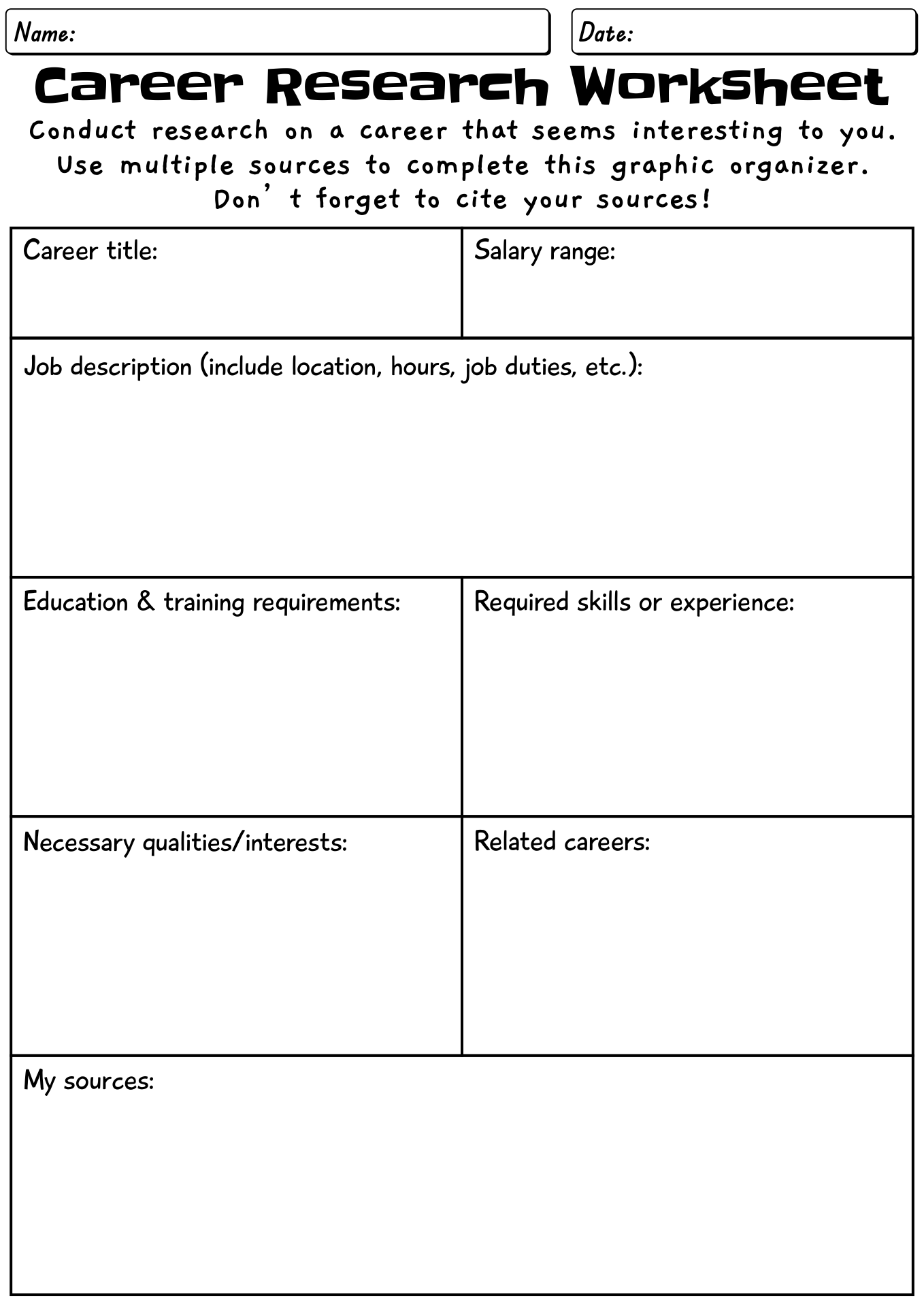 12 Best Images Of Career Activities Worksheets Career Exploration 