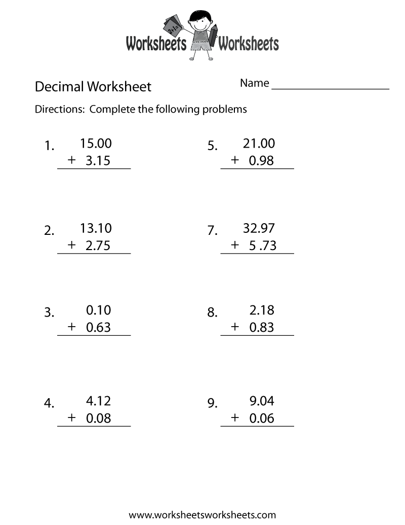14 Best Images Of 7th Grade Math Worksheets Adding And Subtracting Decimals Math Adding And