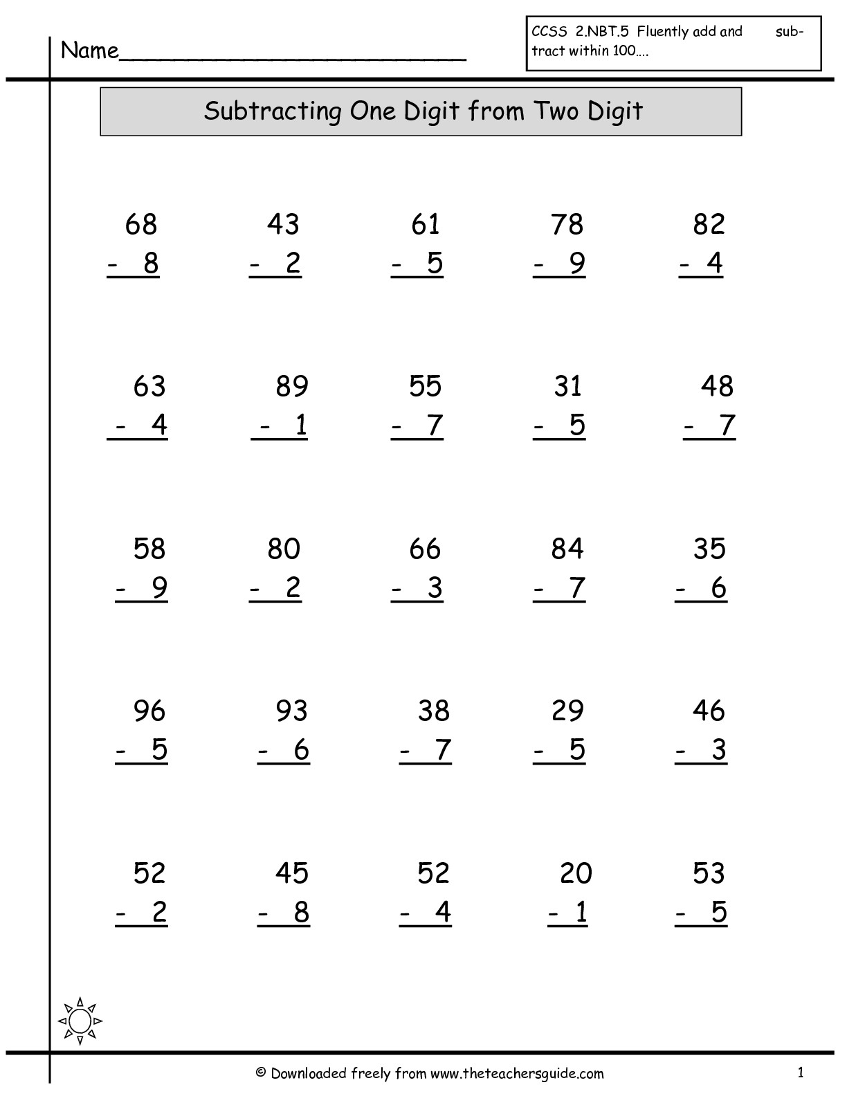 1St Grade Math A Dish On And Subtract 2 Digit 2 Digit Addition 2 Digit Subtraction Color By