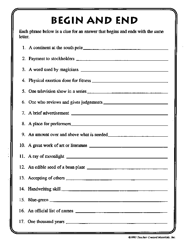 11 Best Images Of Printable Worksheet For First Grade Brain Teaser Answers Printable Brain