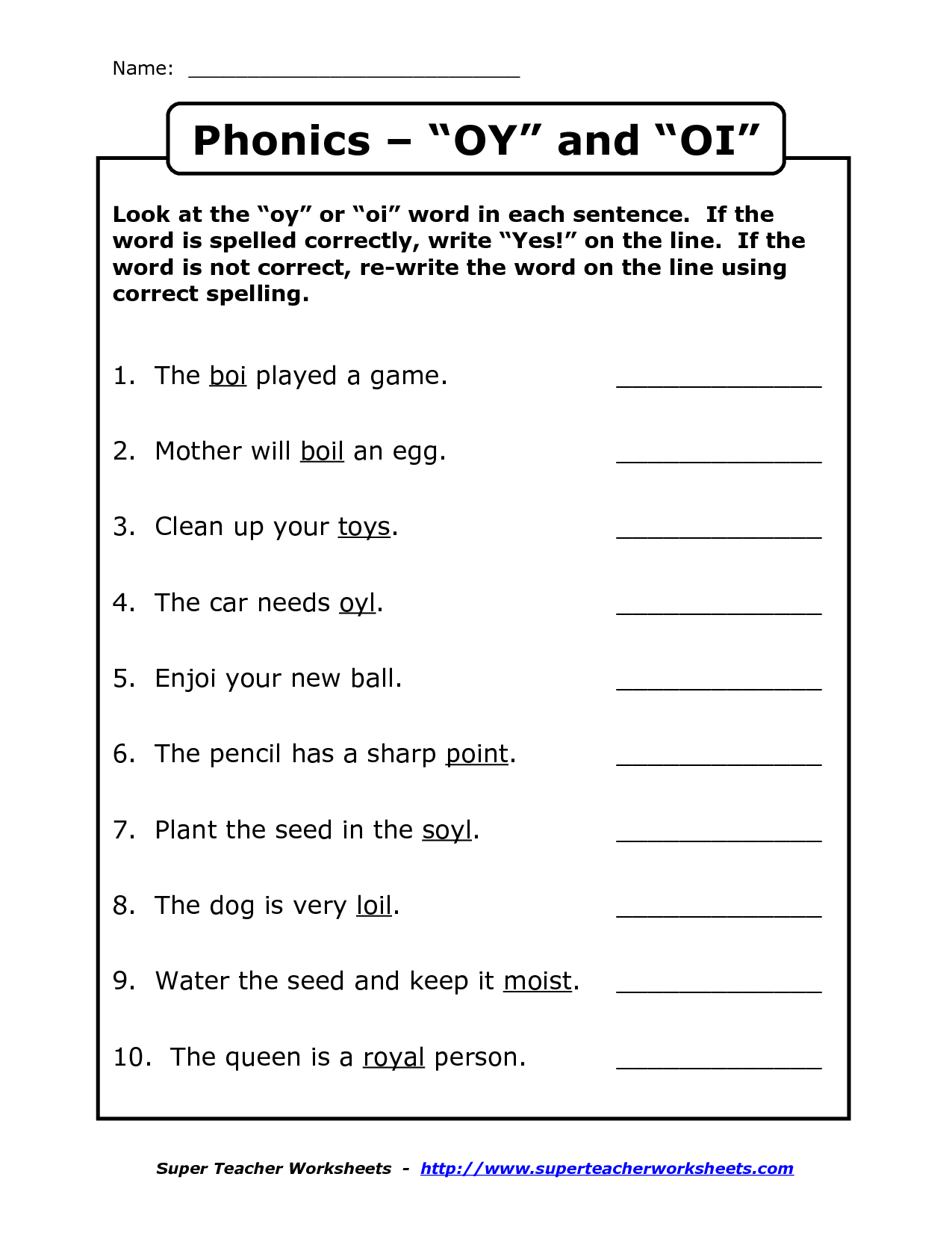 15 Best Images Of Phonics Ow And Ou Worksheets 1st Grade Word Work Worksheets Diphthongs Oi