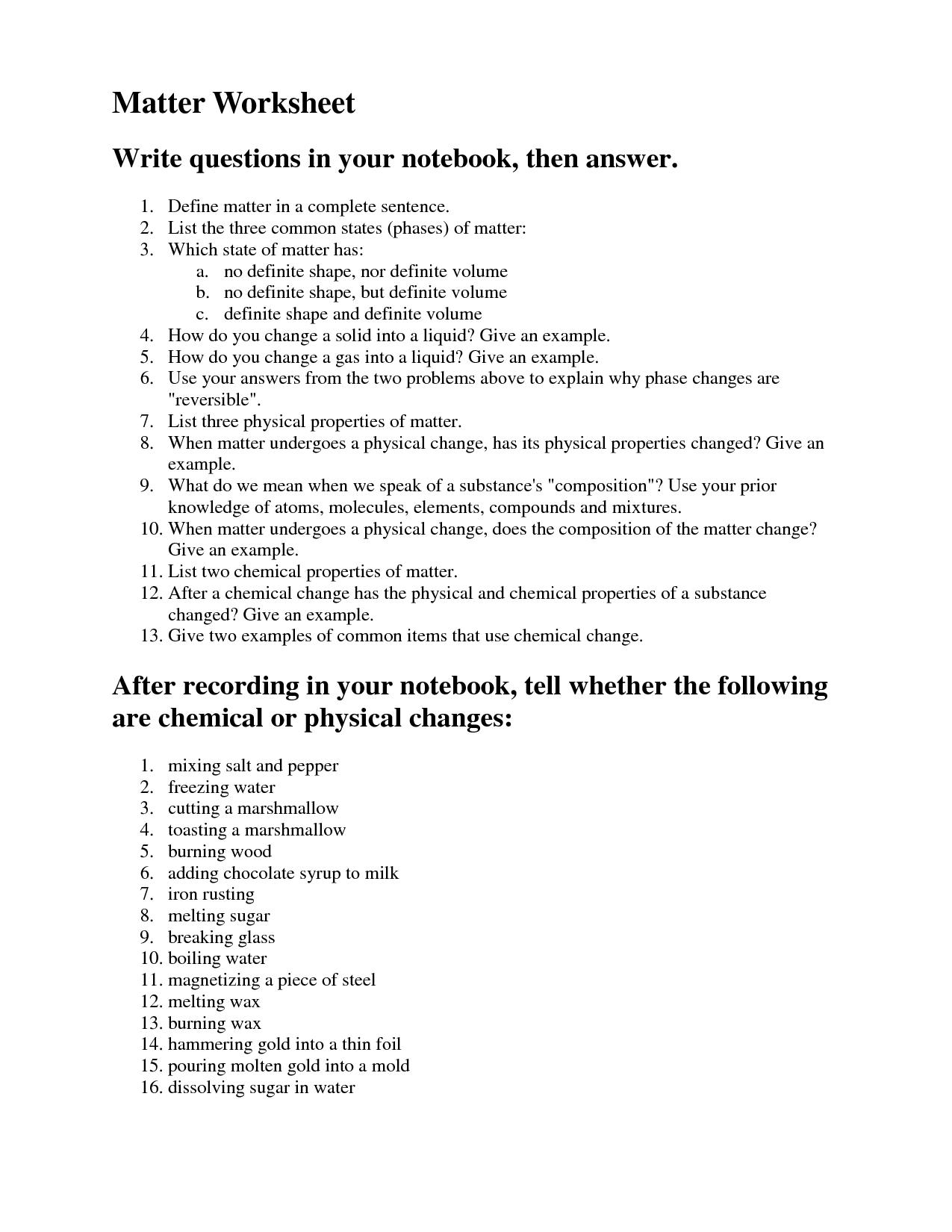 12 Best Images Of States Of Matter Worksheet Answer Key Chapter 13 States Of Matter Worksheet 