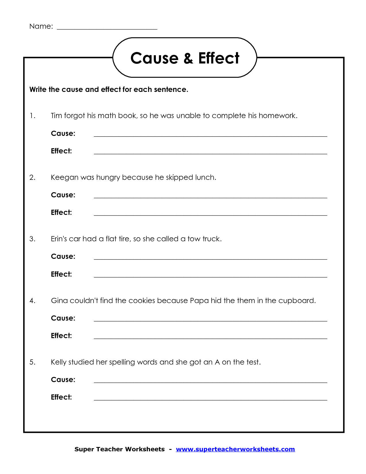 cause and effect essay topics for 3rd grade