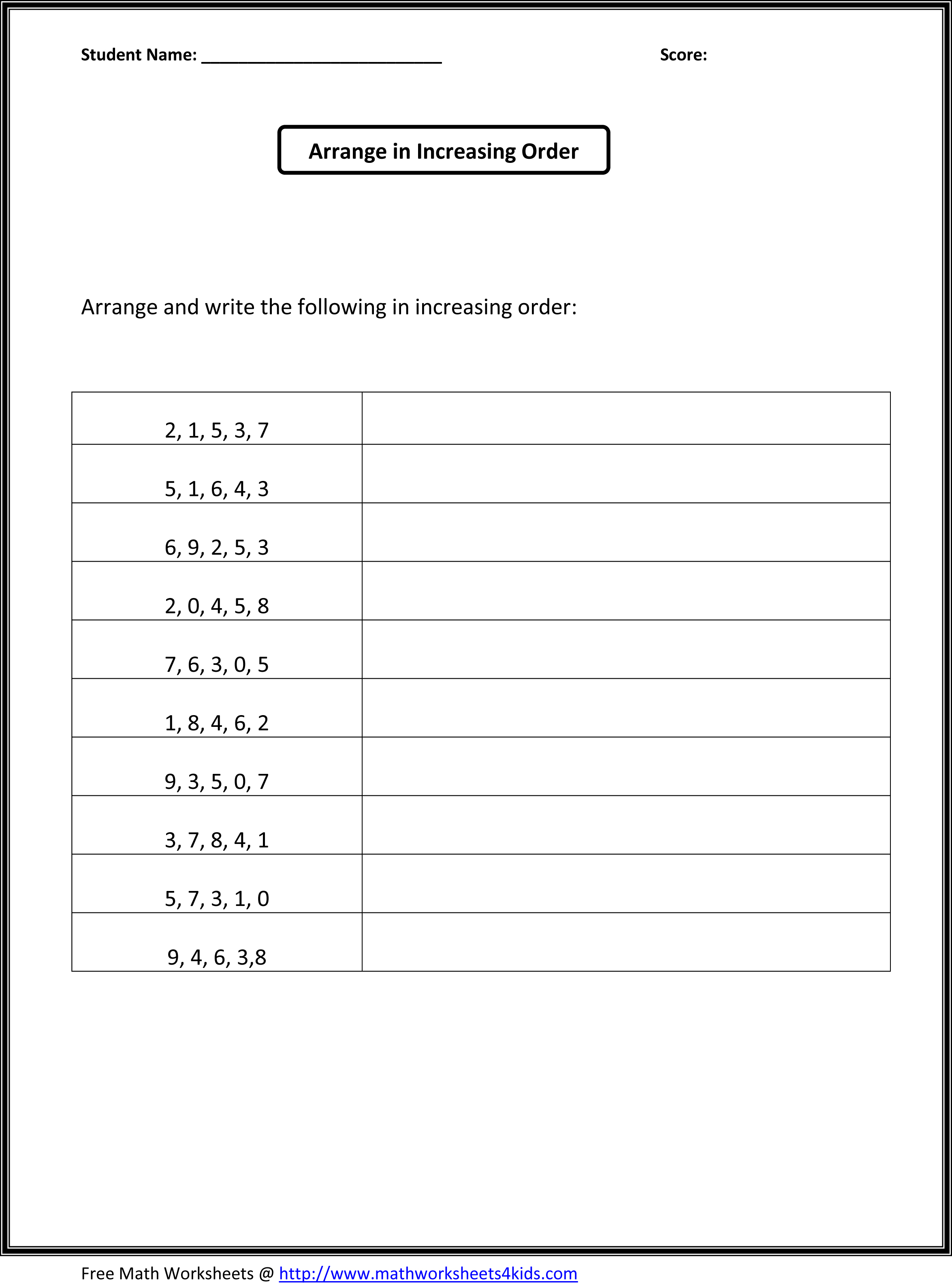 16 Best Images Of Ascending Order First Grade Worksheets Order Numbers To 100 Worksheets Odd