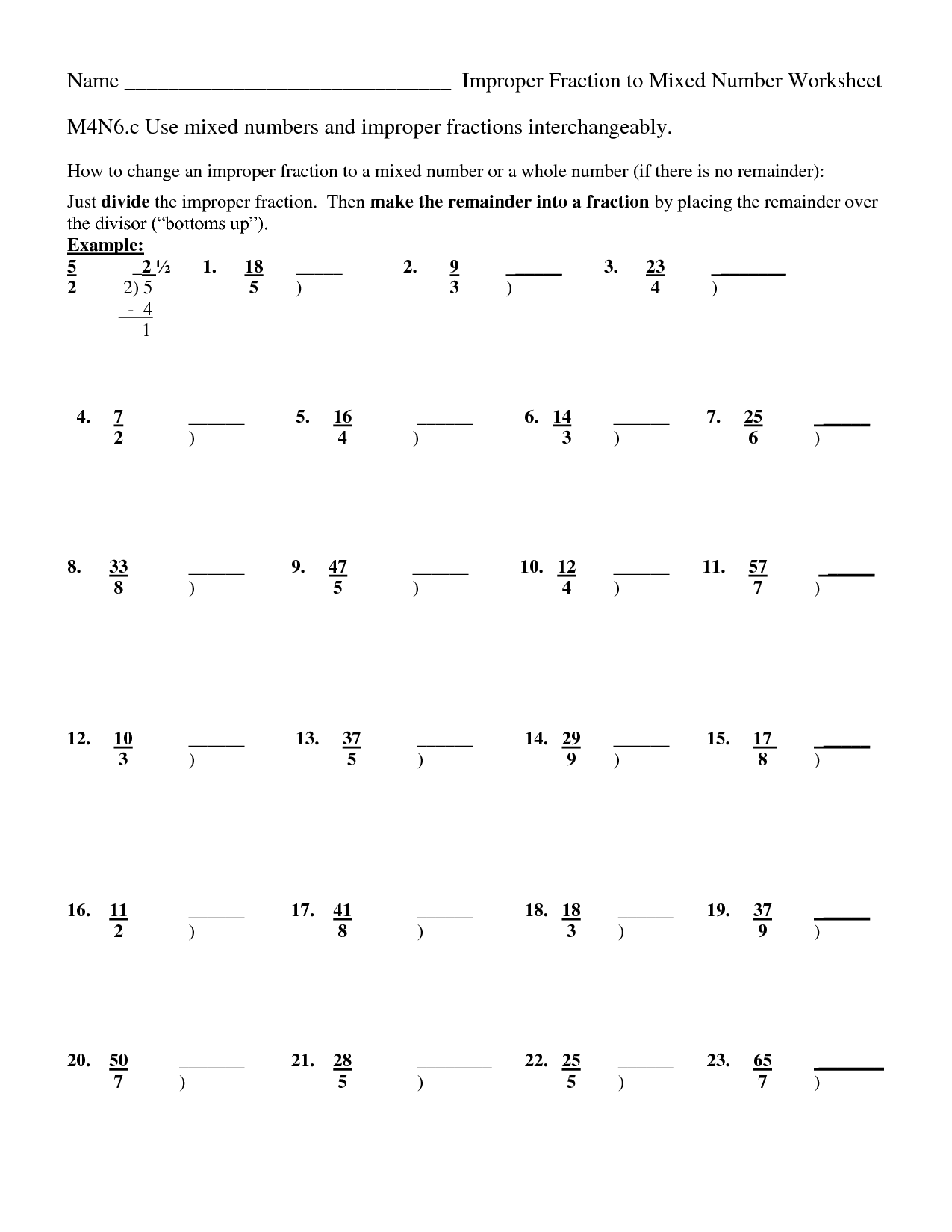 10 Best Images Of Converting Mixed Numbers Worksheet Improper Fractions As Mixed Numbers