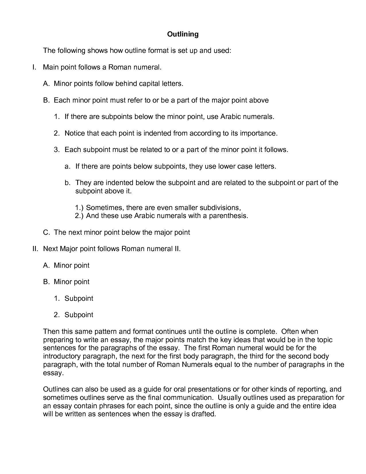 18 Best Images Of Sample Outline Worksheet Example Essay Outline 