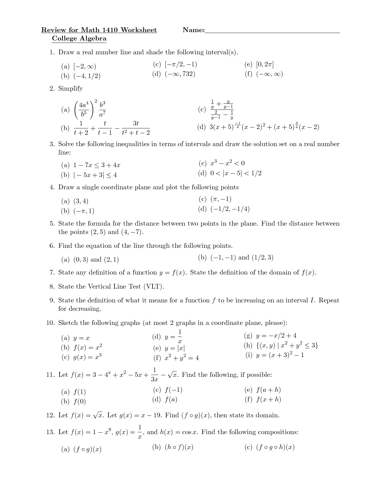13 Best Images Of Basic College Math Worksheets College Algebra Worksheets Printable Algebra