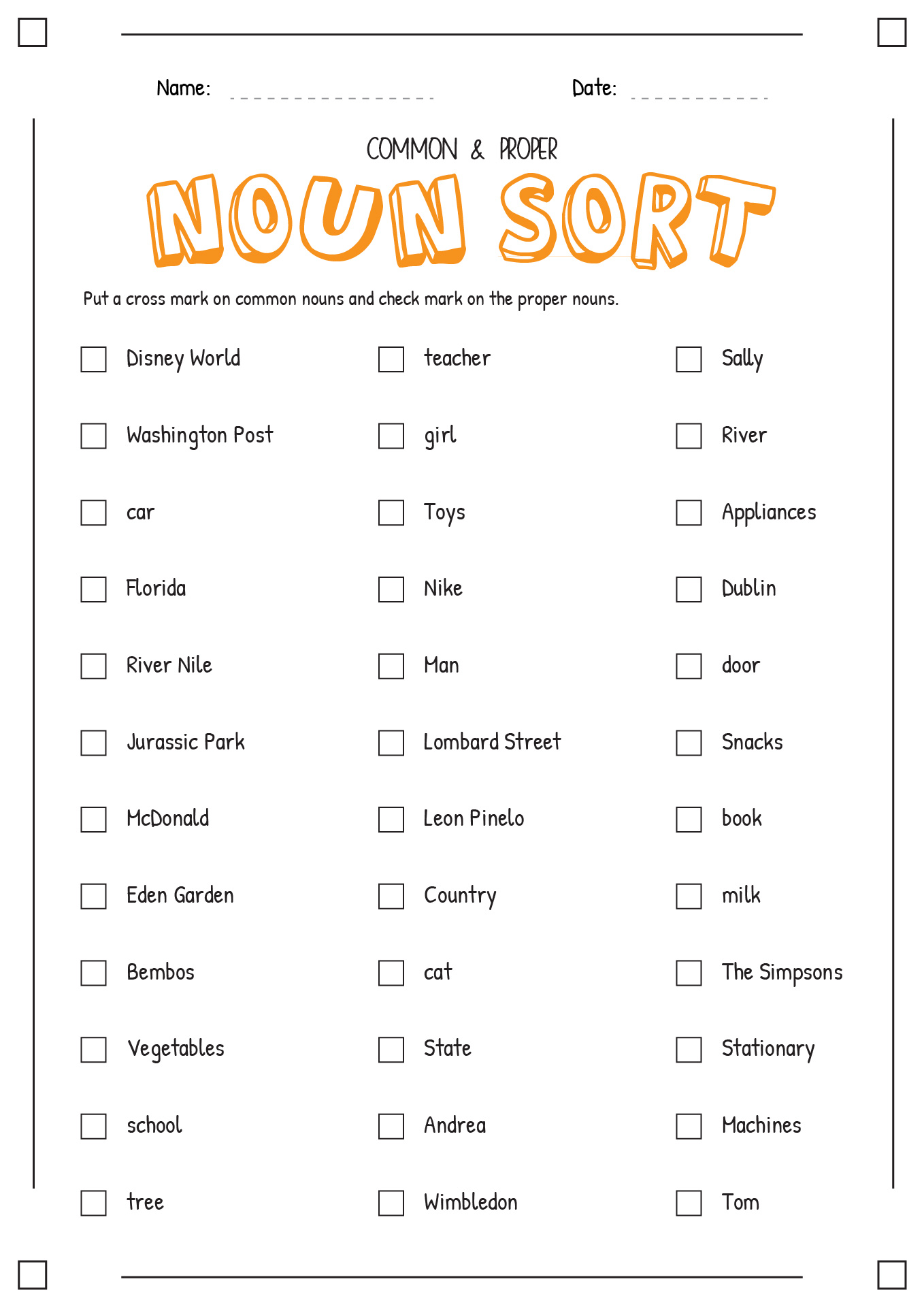 16 Best Images Of Noun Sort Worksheet Noun Cut And Paste Activity 1st Grade Noun Worksheets 