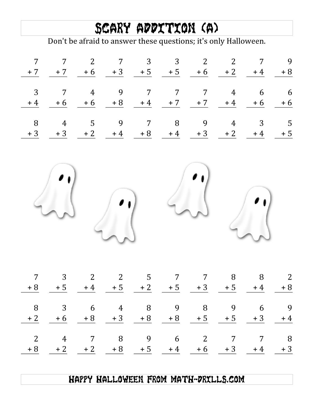 13 Best Images Of Halloween Addition Worksheets Halloween Single Digit Addition Worksheets