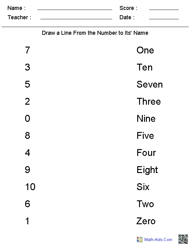 10 Best Images Of Match Number To Symbol Worksheet Kindergarten Number Word Worksheets