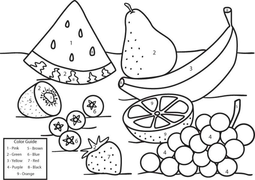 9 Best Images Of Fruit Color Worksheet Coloring Pages Color Worksheets With Fruits And