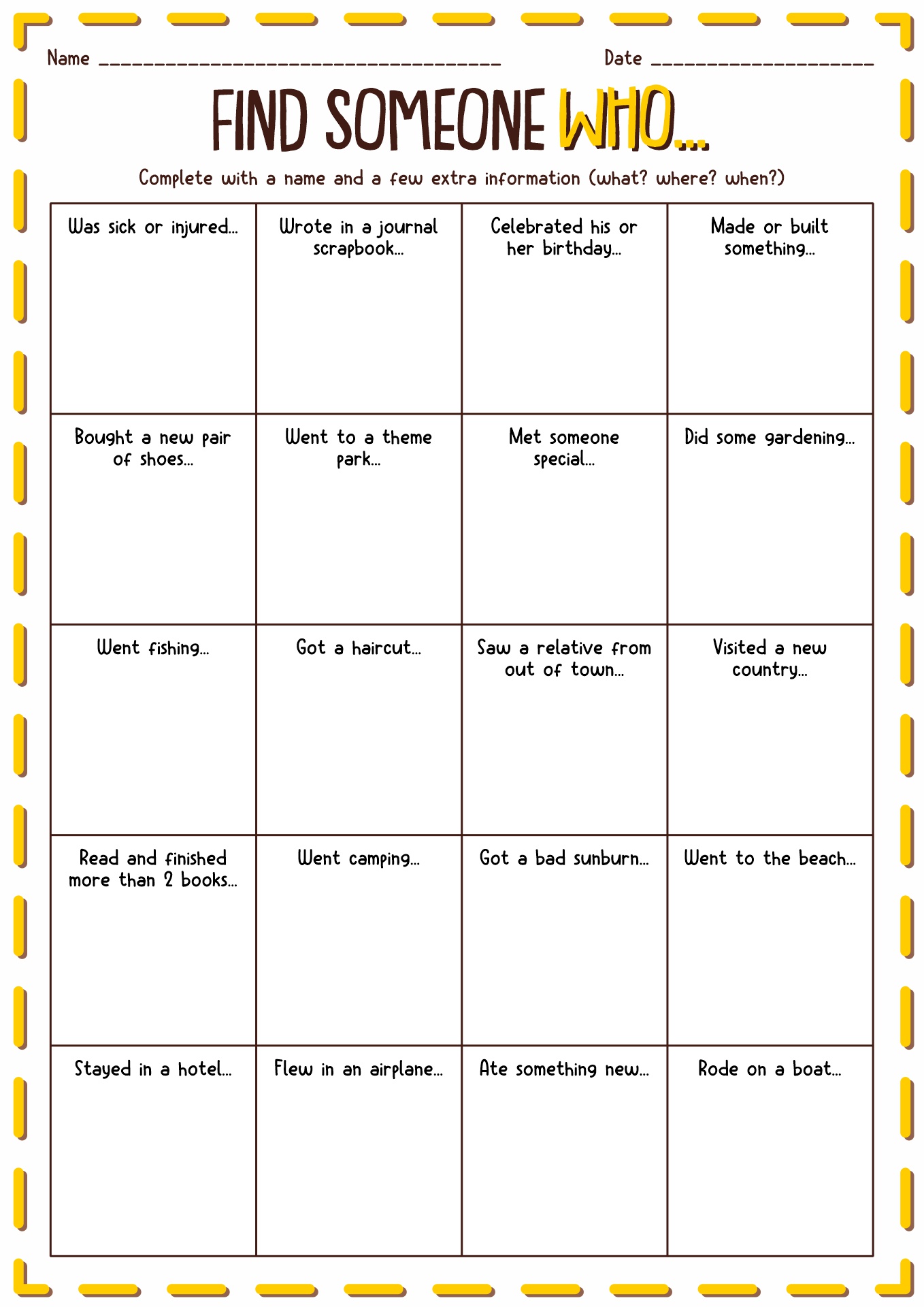 13 Best Images Of Find Someone Who Worksheets Math Activity Find Someone Who Icebreaker Bingo