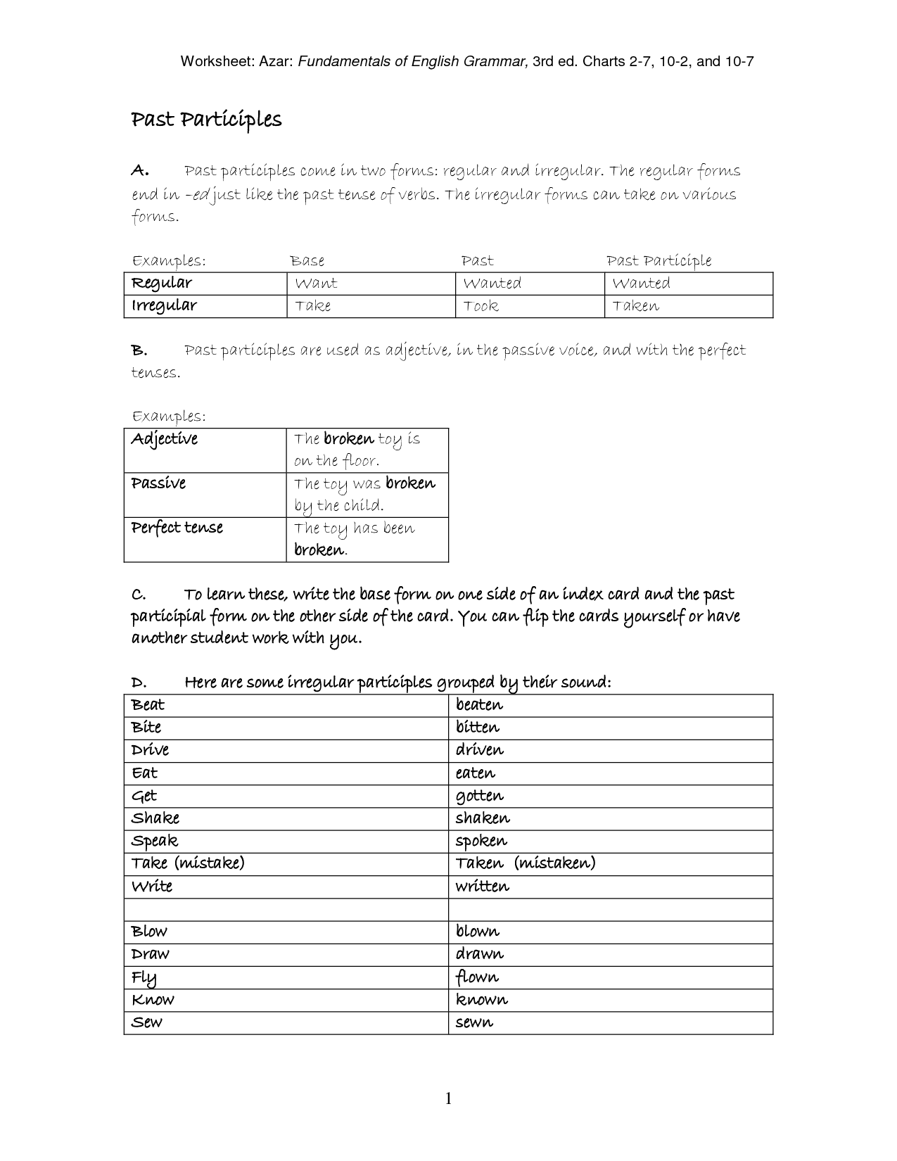 14 Best Images Of Irregular Past Participle Worksheet Past Participle 