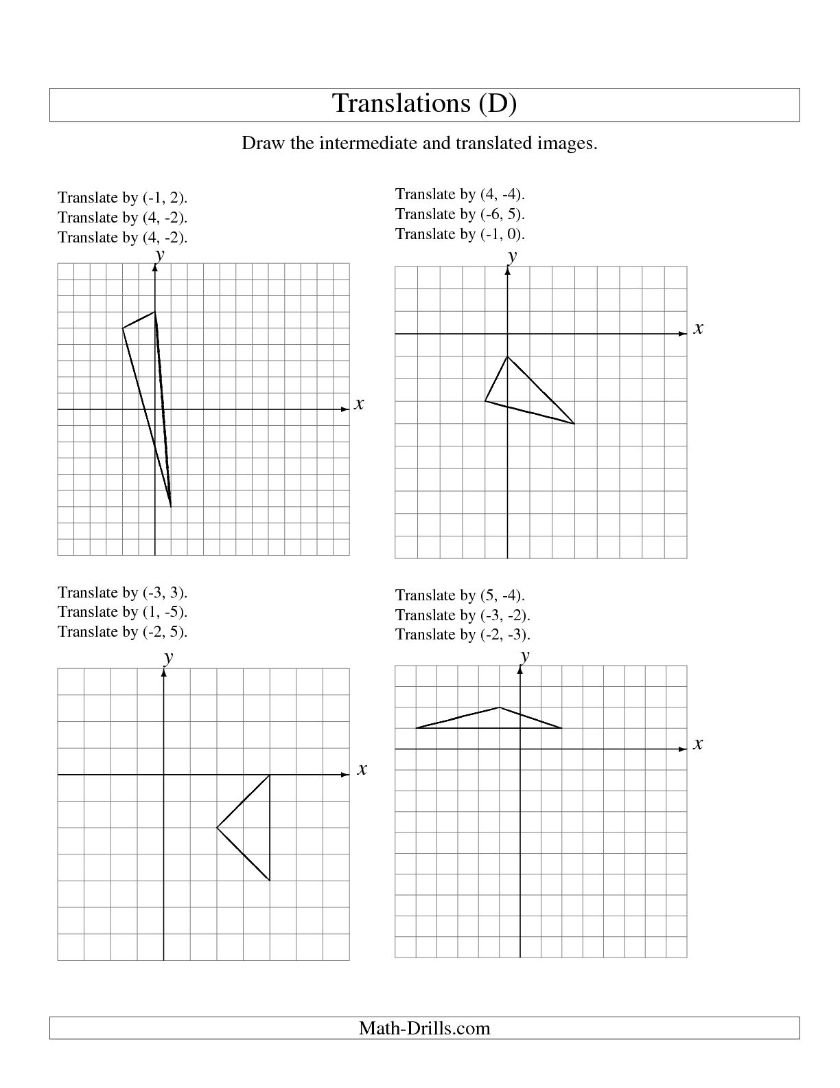 7 Best Images Of Geometry Translations Worksheet Geometry Translation Reflection Rotation 