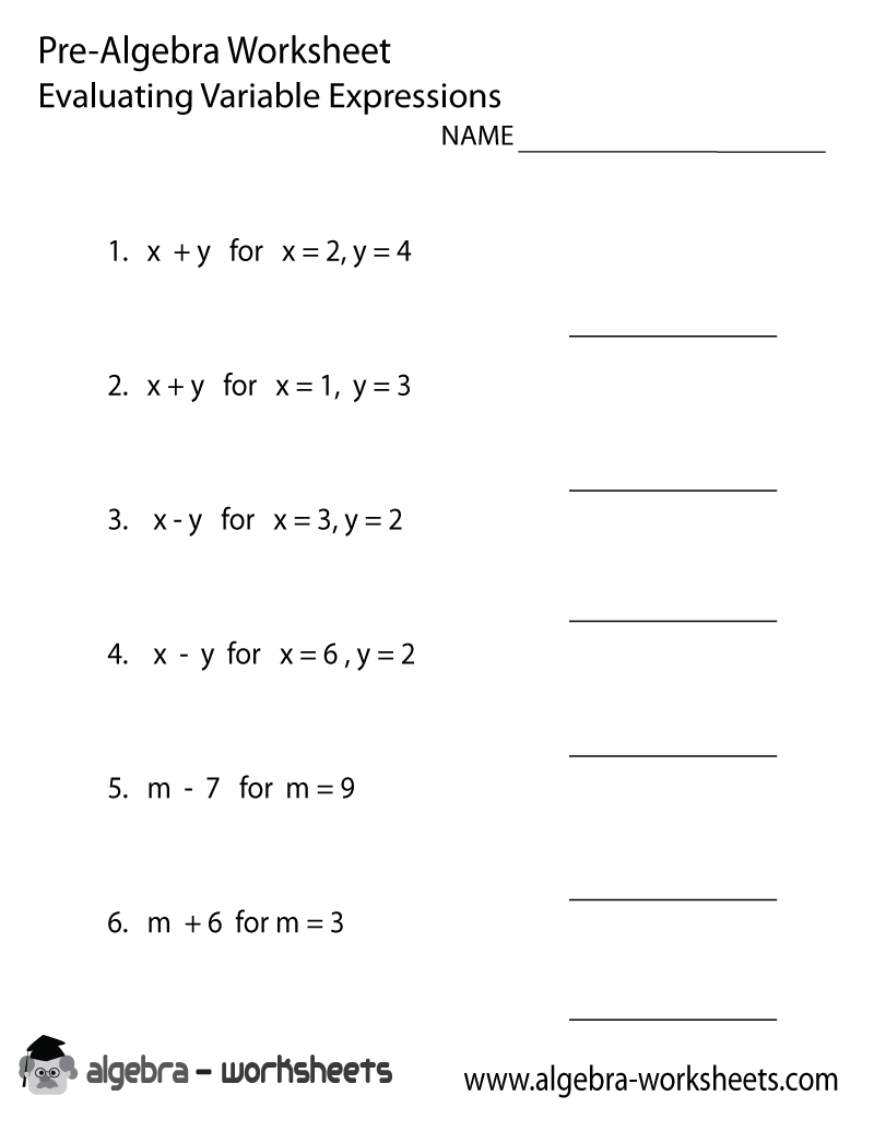 17 Best Images Of Pre Algebra Worksheets Free Printable Math 