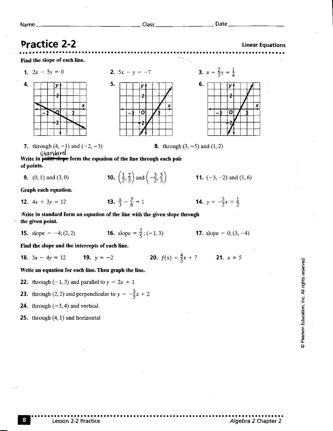Writing Linear Functions Worksheets Worksheeto
