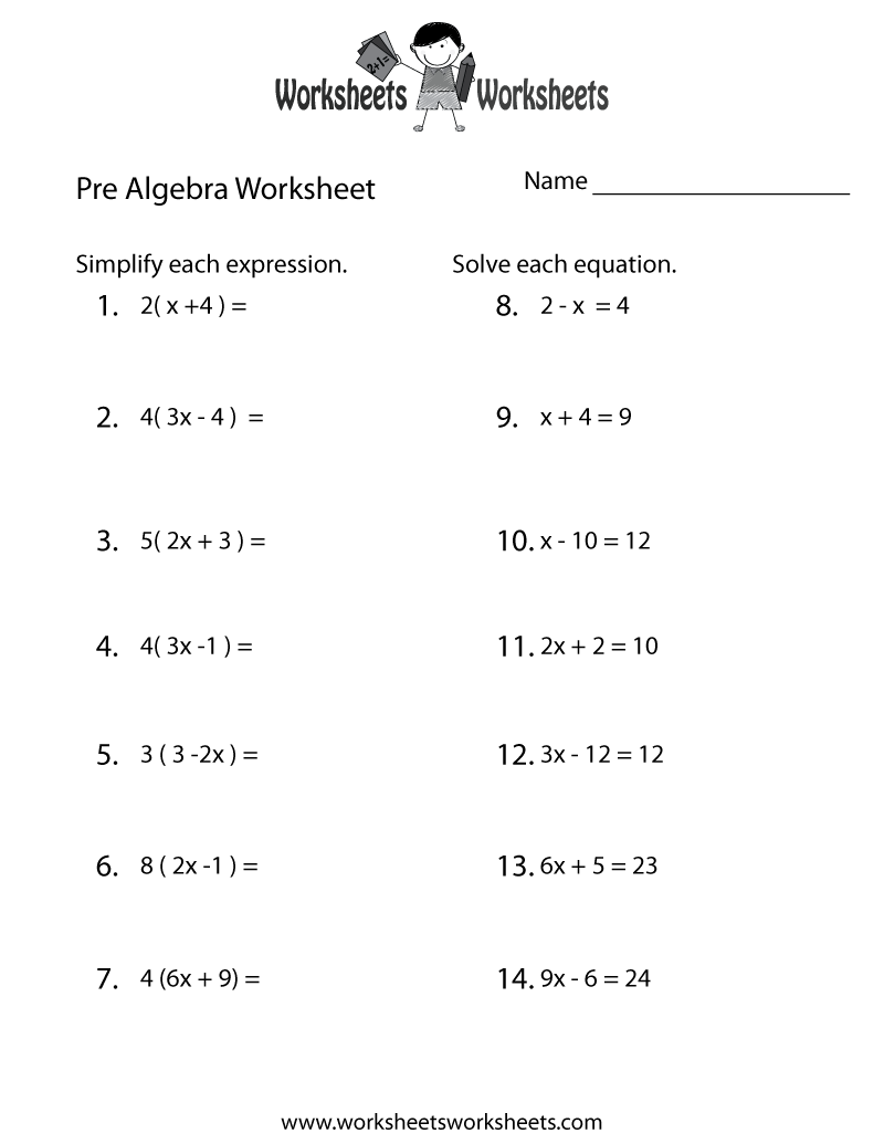 17 Best Images Of Pre Algebra Worksheets Free Printable Math Worksheets Pre Algebra Pre