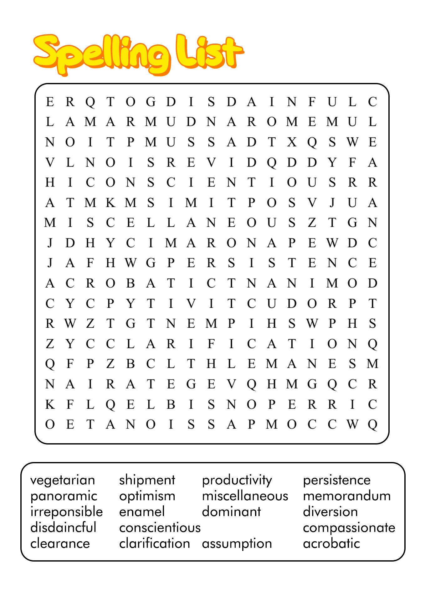 15 Best Images Of 6th Grade Spelling Words Worksheets 6th Grade Spelling Word Lists 6th Grade 