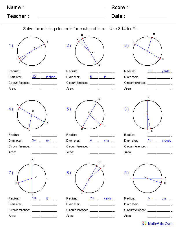 13 Best Images Of Circle Graph Worksheets 8th Grade Geometry Circle Worksheets Circle Graph