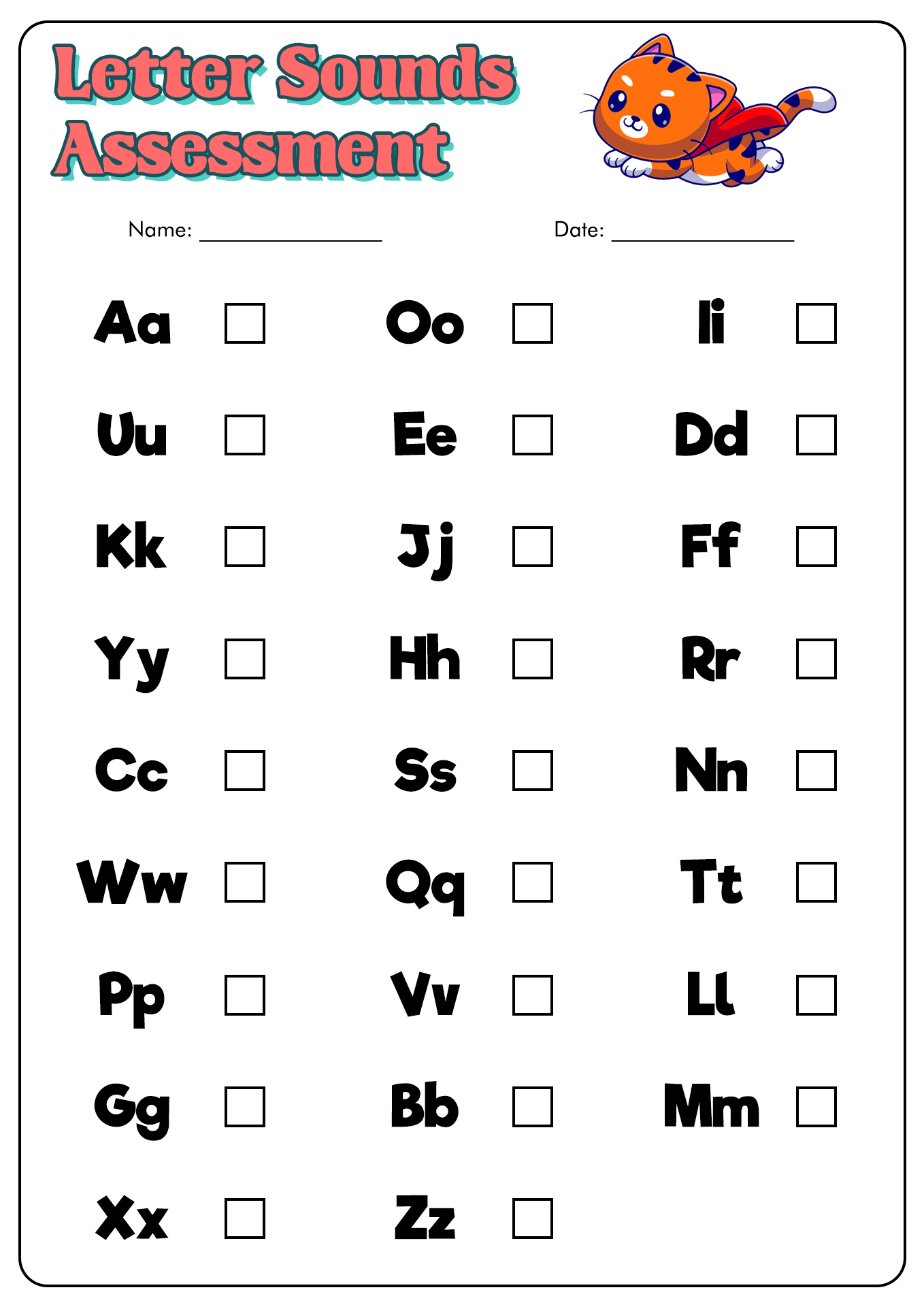 16 Best Images Of Letter Recognition Assessment Worksheet Alphabet Letter Review Worksheets