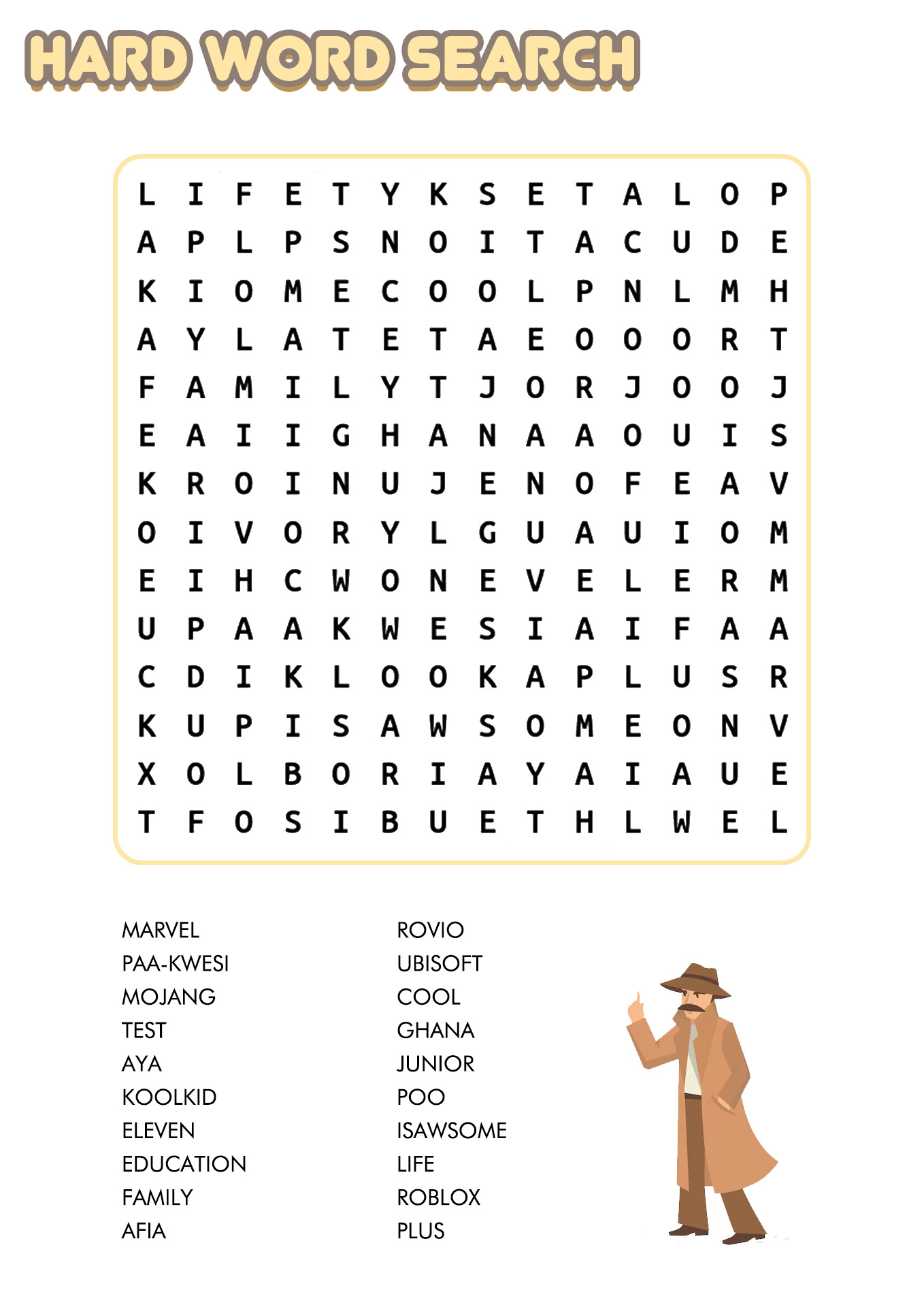 10 Best Images ofWord Search Puzzles Worksheets Difficult