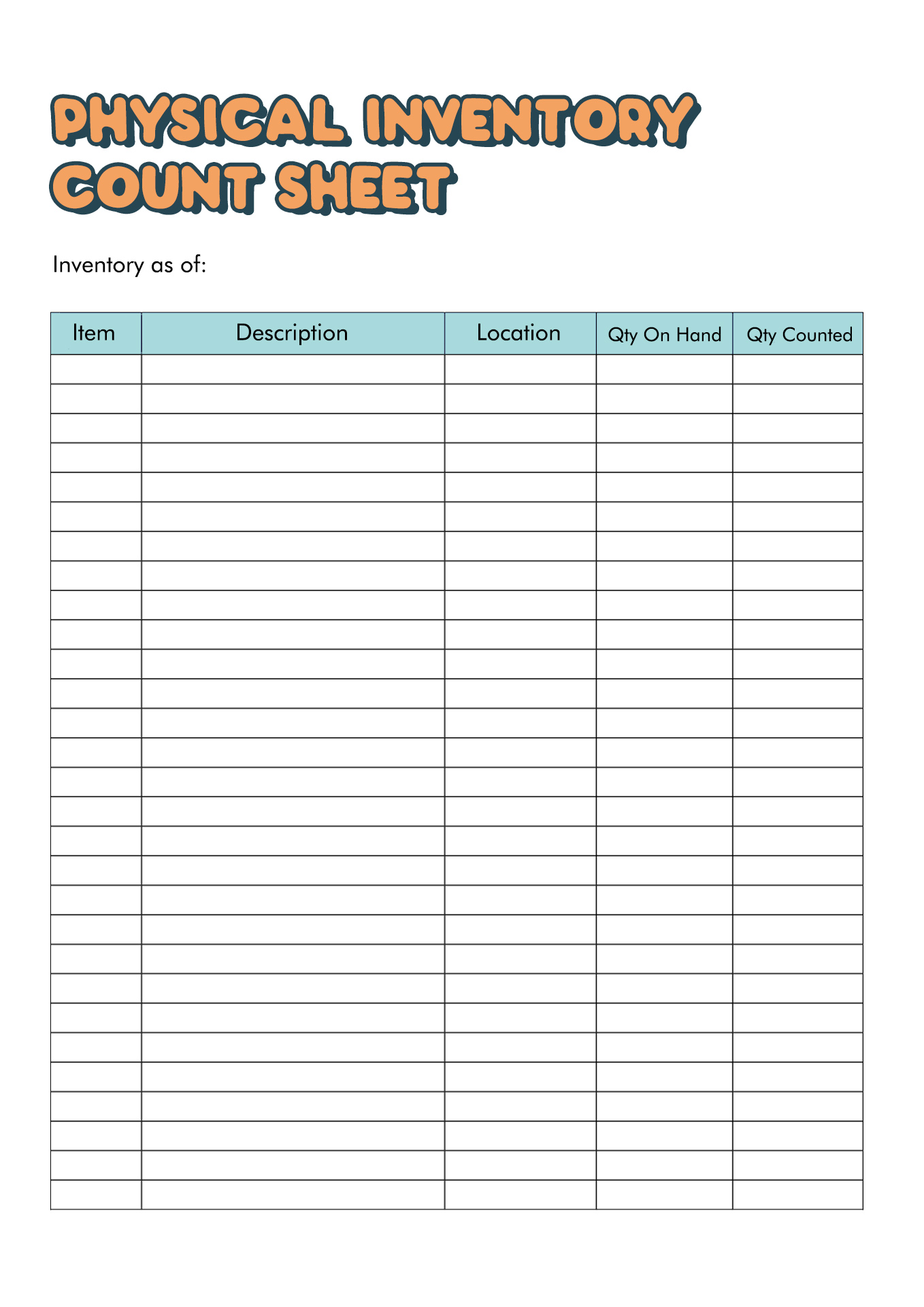 Inventory Sheet Template Free Download