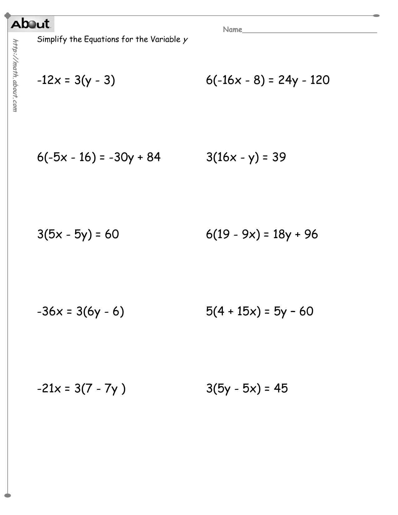 14 Best Images Of Algebra Variables And Expressions Worksheet 