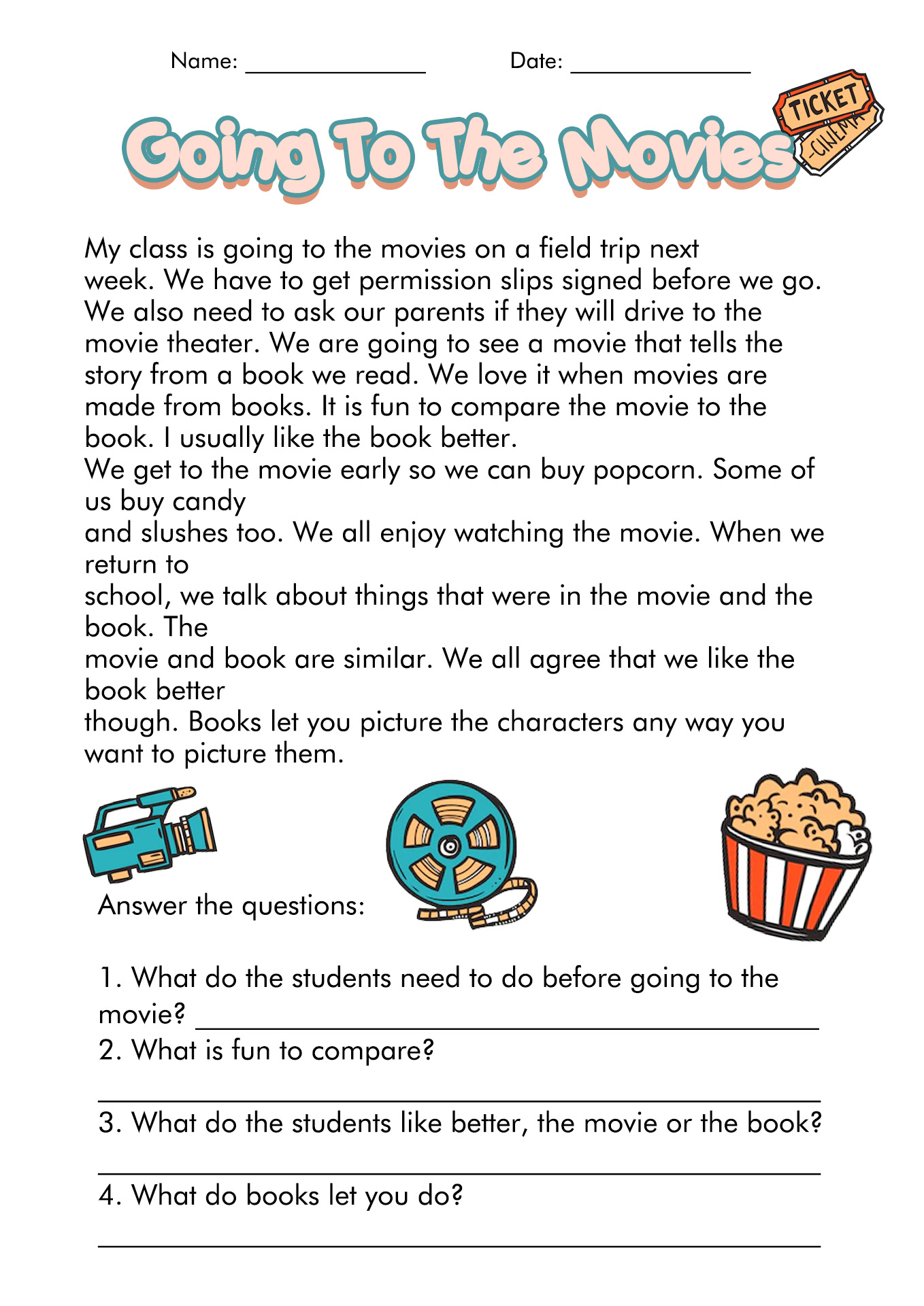 3rd Grade Reading Comprehension Worksheets Free Printable