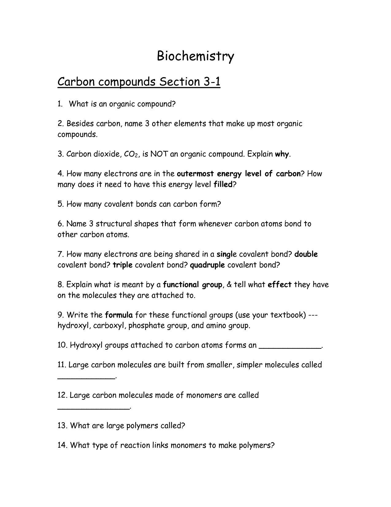 15 Best Images Of Carbon Compounds Worksheet Carbohydrates Review 