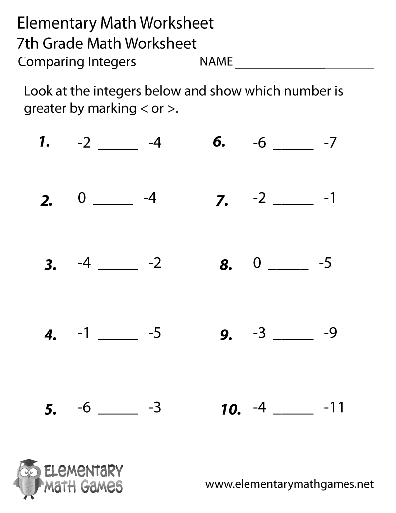 15 Best Images Of Seventh Grade Worksheets 7th Grade Math Worksheets Integers 7th Grade Life