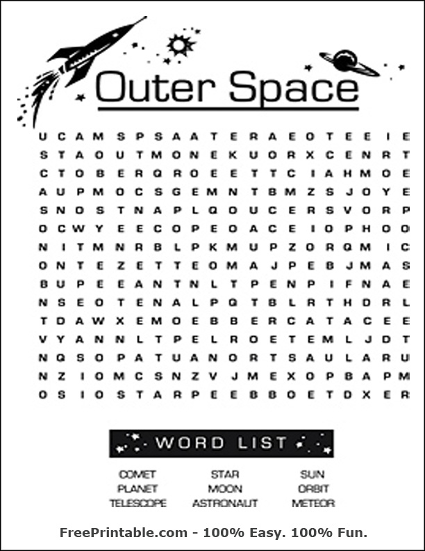 10 Best Images Of Space Word Search Worksheet Outer Space Word Search Printable Free