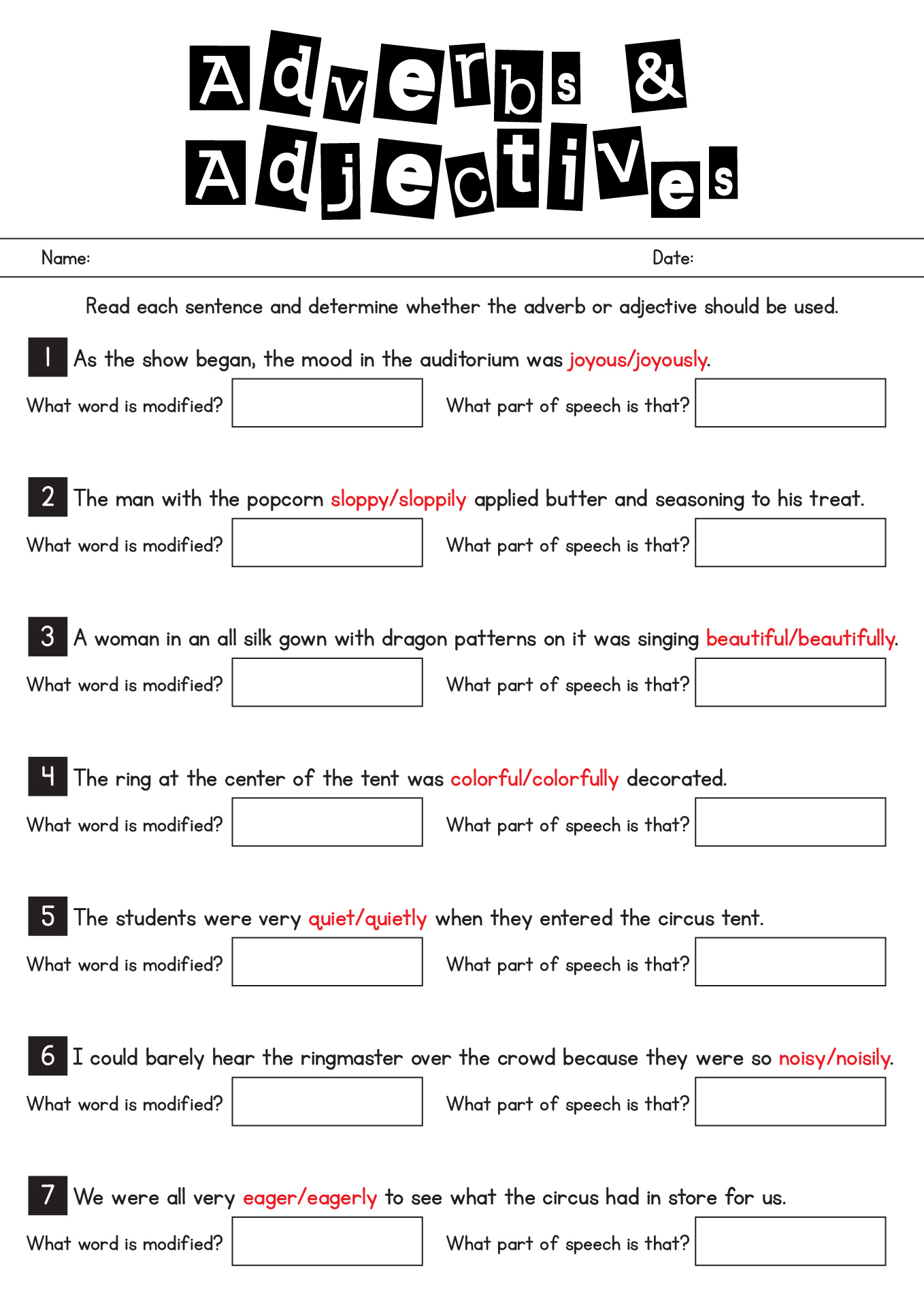 16 Best Images Of Printable Adjective Worksheets 4th Grade Adjective 