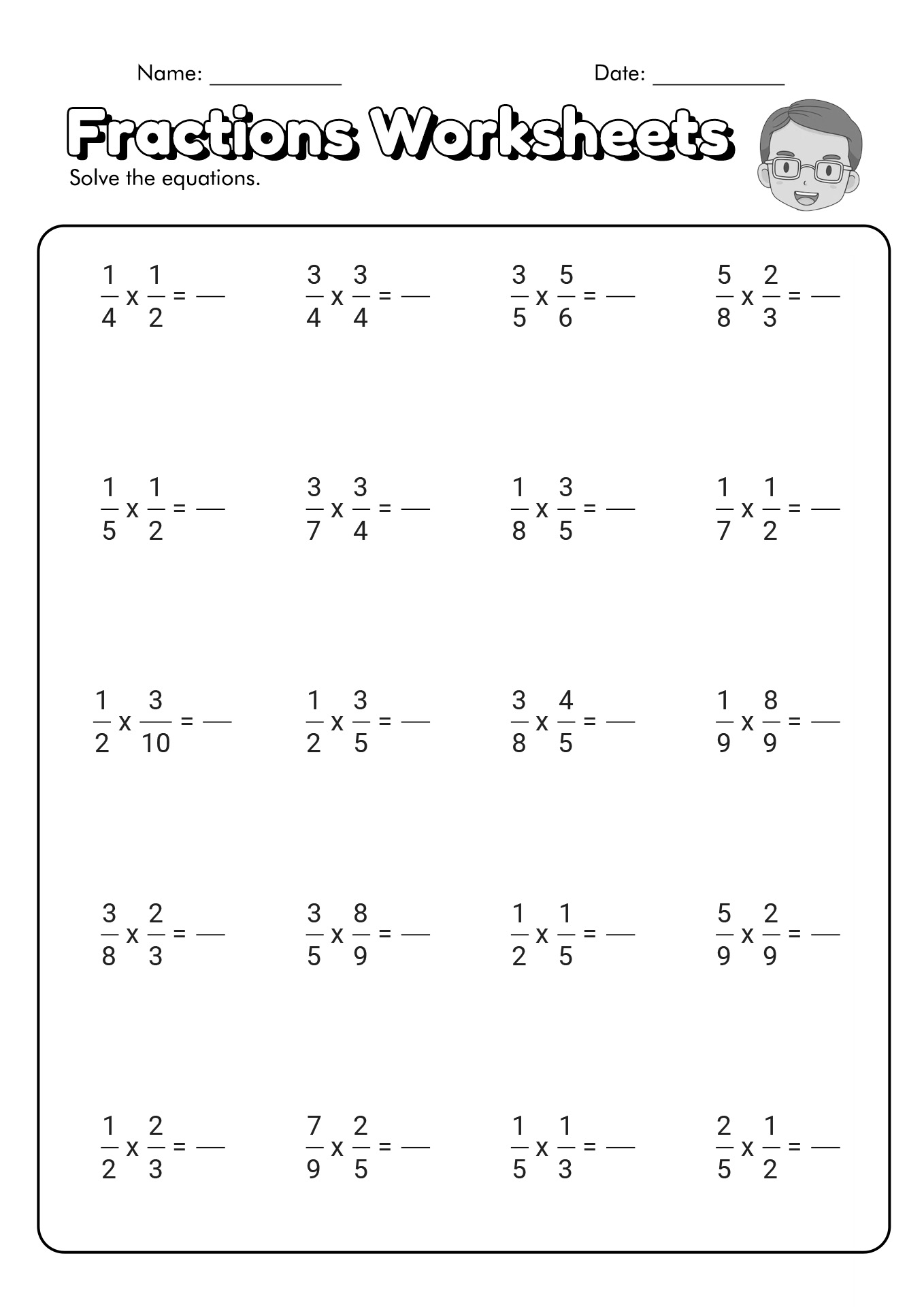 7th Grade Math Fractions Worksheets