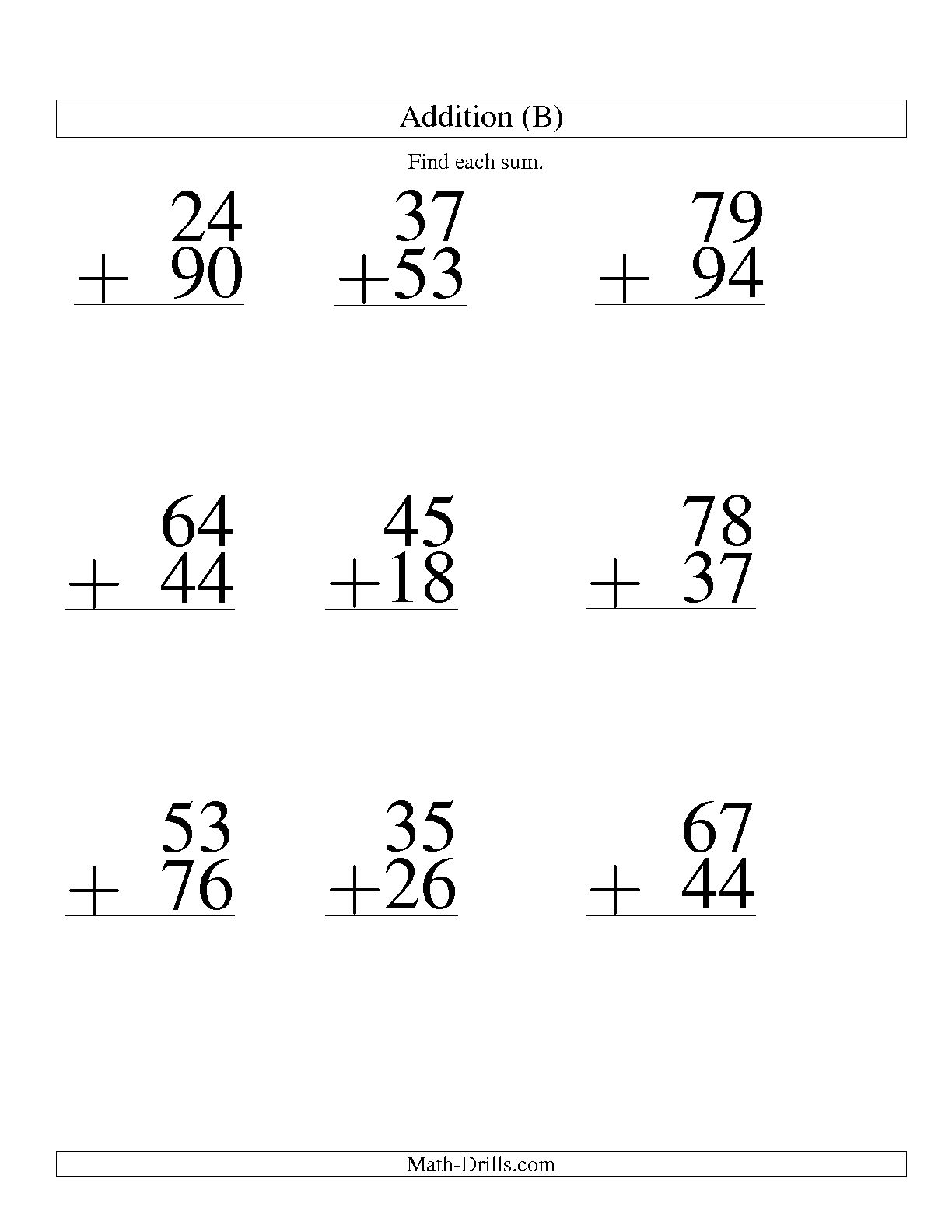 math-addition-worksheet