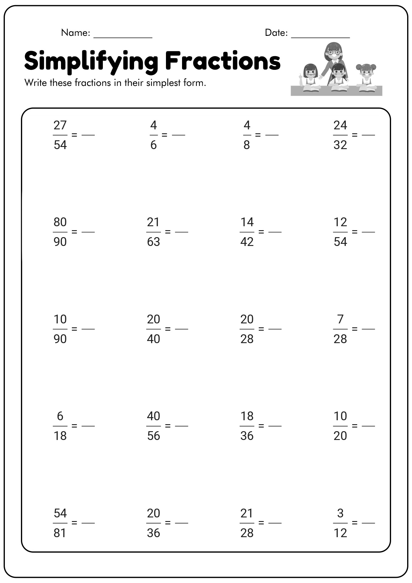 Orangeflowerpatterns 13 Math Worksheets 5Th Grade Fractions Pictures