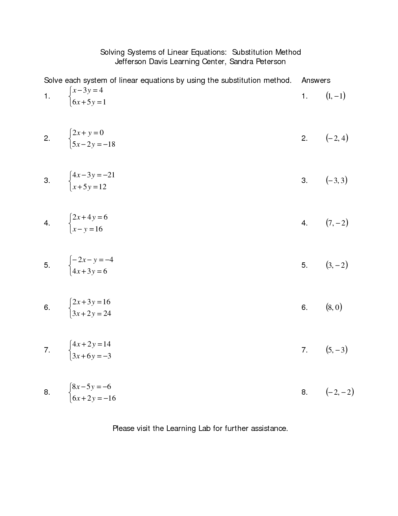 15 Best Images Of Solving Linear Equations Worksheet With Answers 