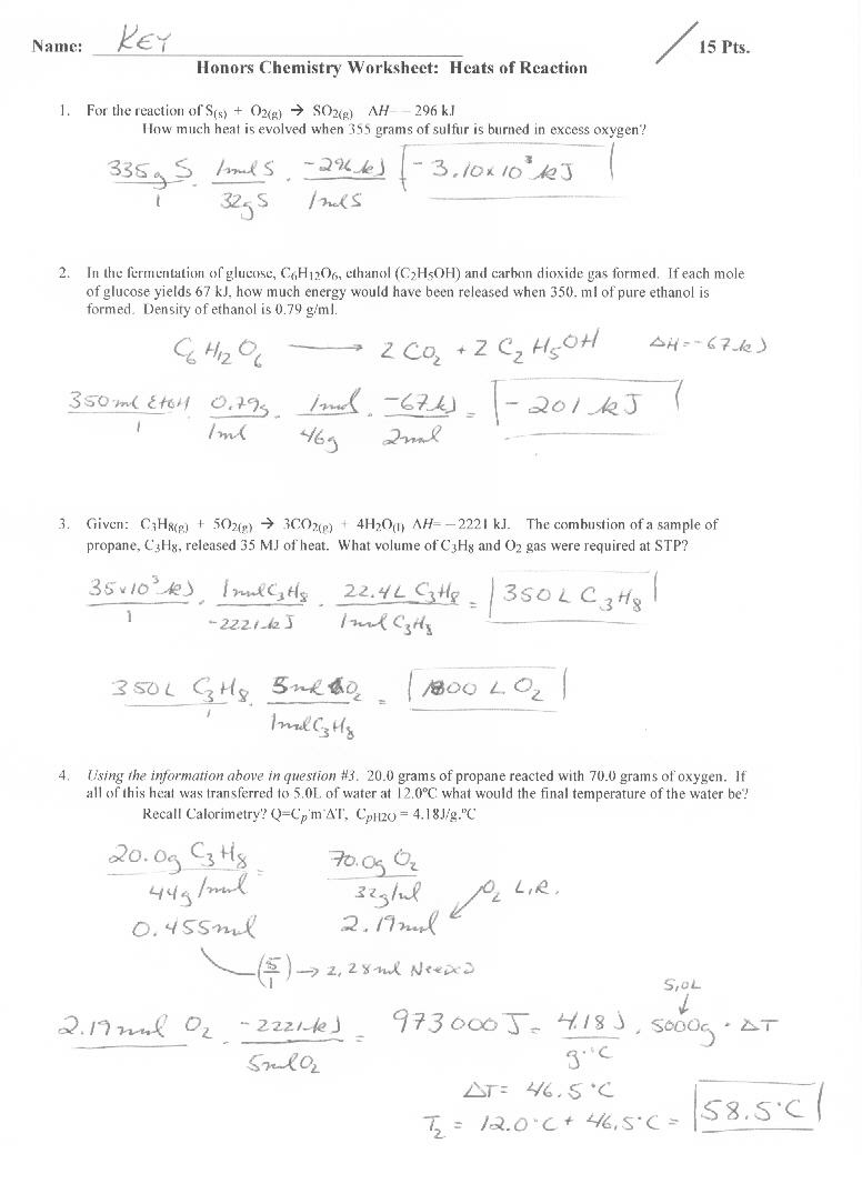 Mole To Mole Calculations Worksheet