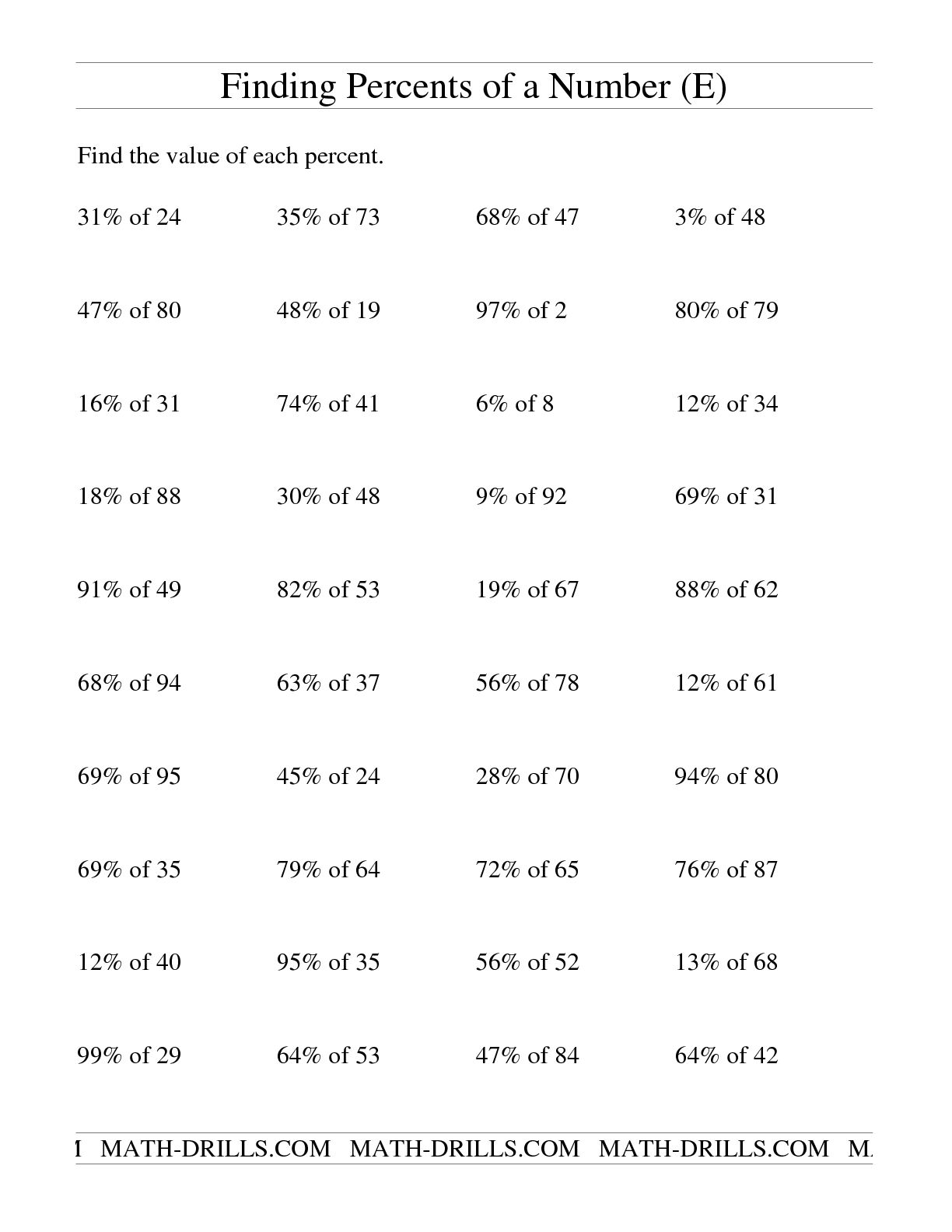 16 Best Images Of 6th Grade Math Worksheets Percentages 6th Grade 